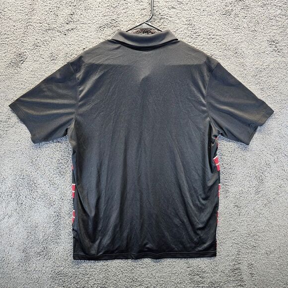 Peble Beach Polo Shirt Mens Size Large Black Red Striped Short Sleeve - Picture 7 of 8